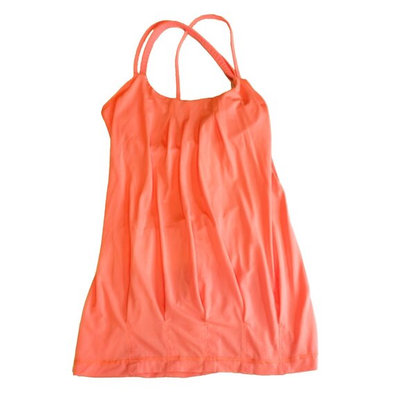 Neon orange Lululemon tank with inner bra size 6 - Picture 1 of 4